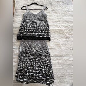 Black and White Polka Dot Tank & Skirt set